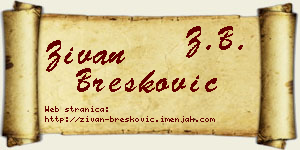 Živan Brešković vizit kartica